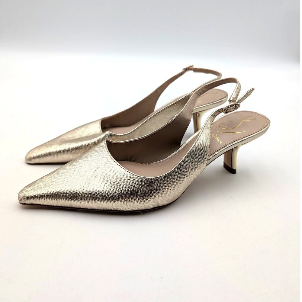 Sam Edelman Bianka Pointed Toe Slingback Pumps Women's Gold Size US6.5M EU36.5
